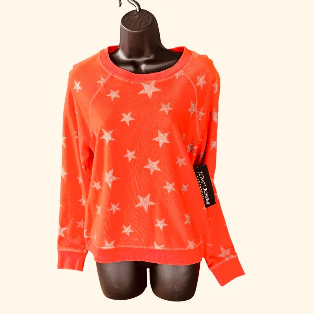 Betsy Johnson NWT Puffed Star poppy sweatshirts size XXL - Picture 2 of 7